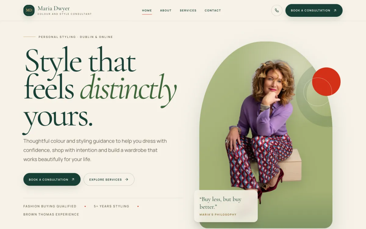 Homepage of Maria Dwyer